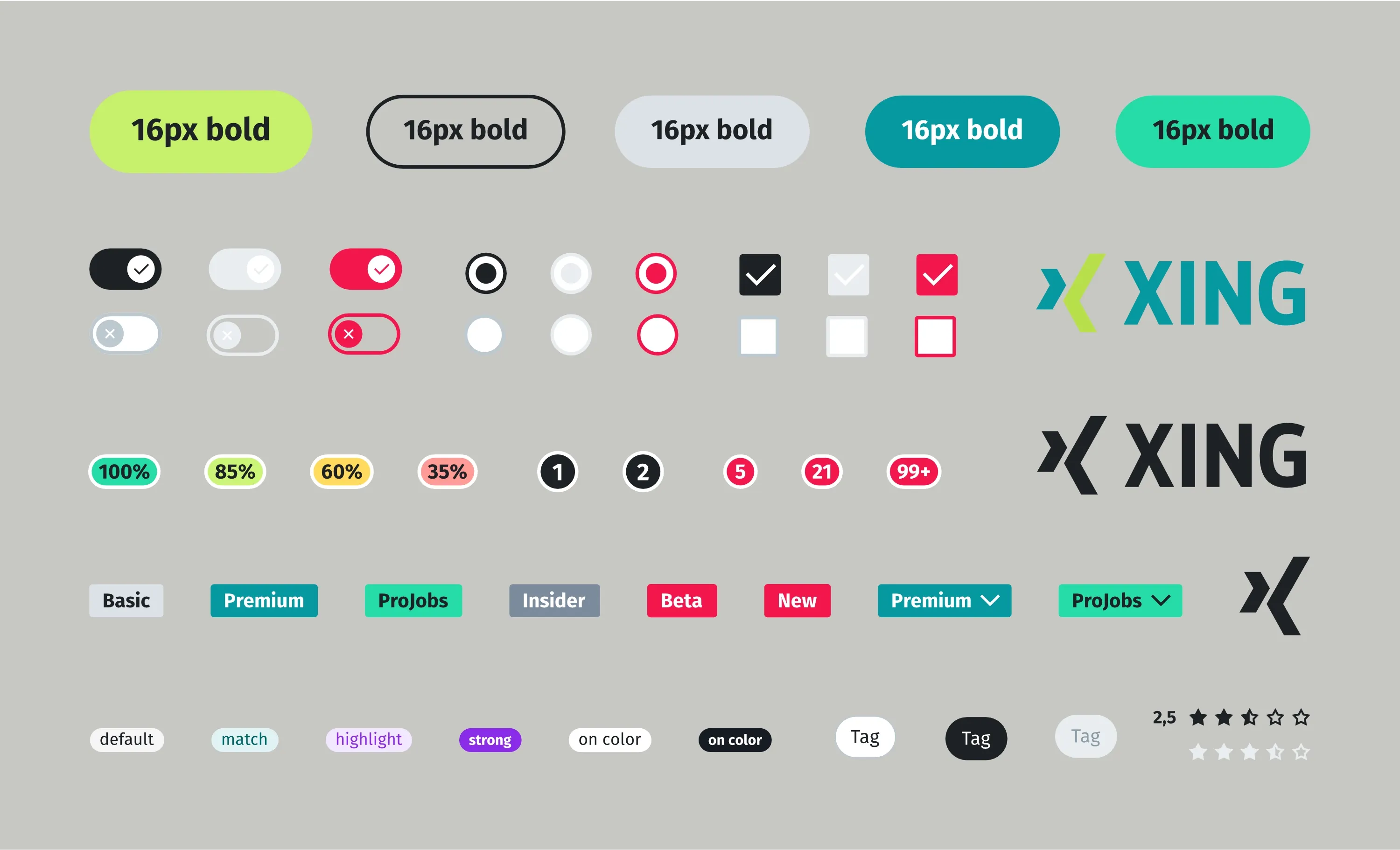 XING Design System component overview