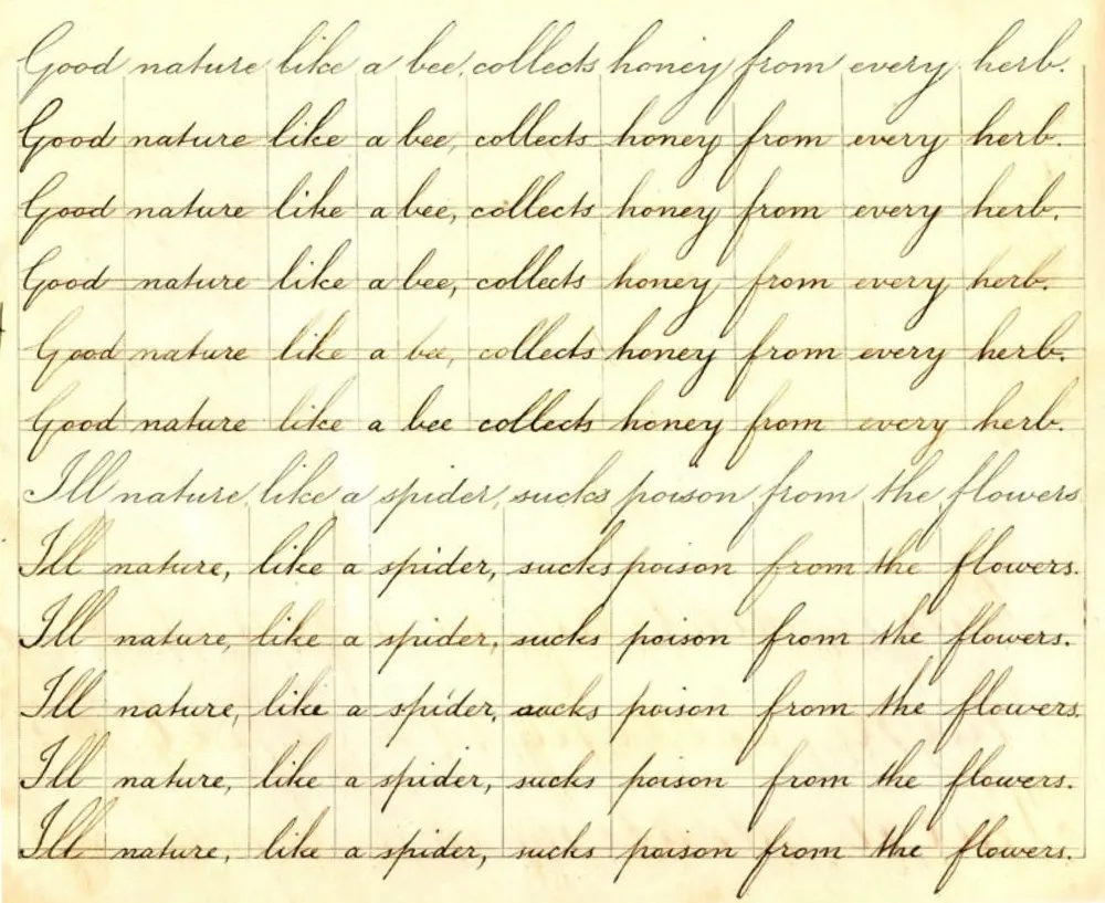 A page from a 19th-century copybook