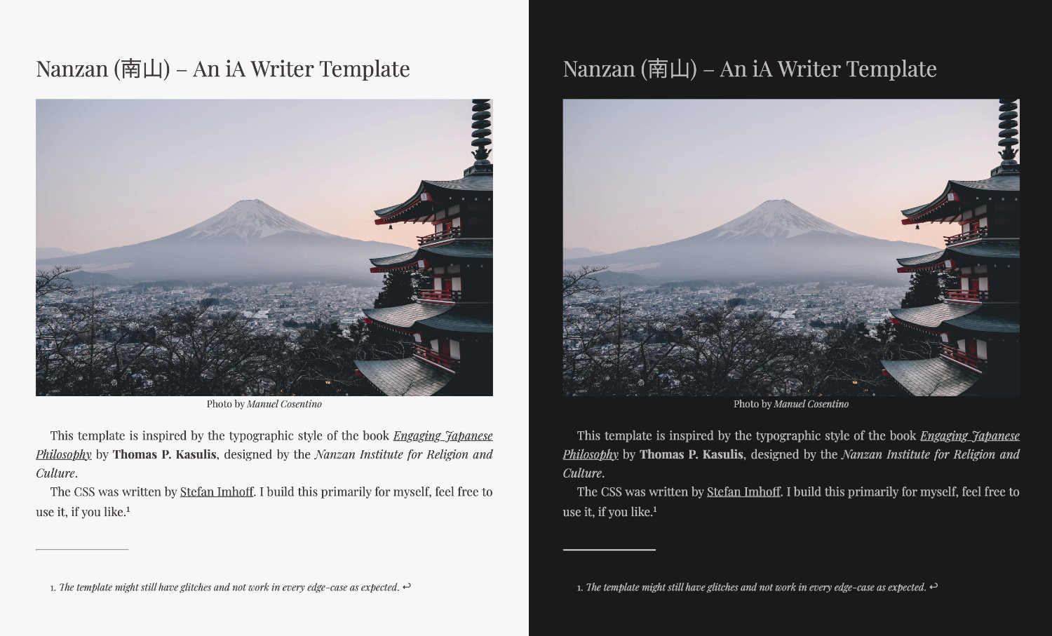 iA Writer Template Nanzan (南山)