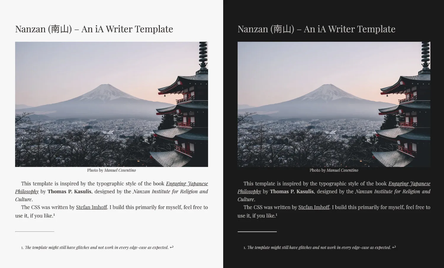 iA Writer Template Nanzan (南山)